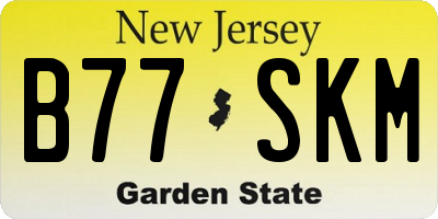 NJ license plate B77SKM