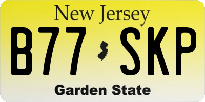 NJ license plate B77SKP
