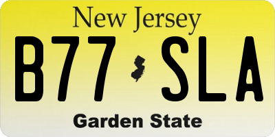 NJ license plate B77SLA