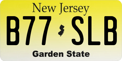 NJ license plate B77SLB