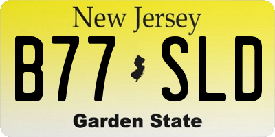 NJ license plate B77SLD