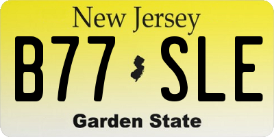 NJ license plate B77SLE