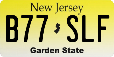 NJ license plate B77SLF