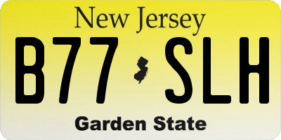 NJ license plate B77SLH
