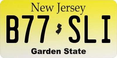 NJ license plate B77SLI