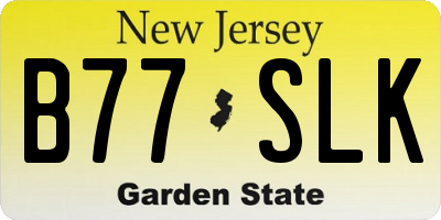 NJ license plate B77SLK