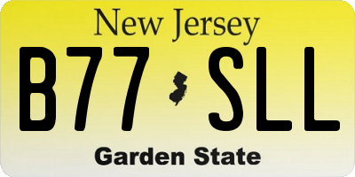 NJ license plate B77SLL