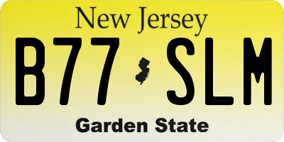 NJ license plate B77SLM