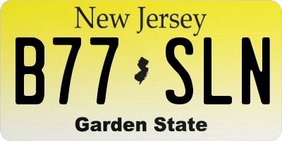 NJ license plate B77SLN