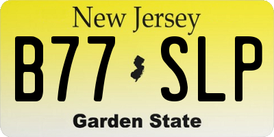 NJ license plate B77SLP