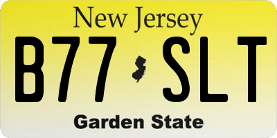 NJ license plate B77SLT