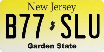 NJ license plate B77SLU