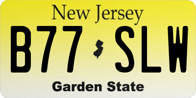 NJ license plate B77SLW
