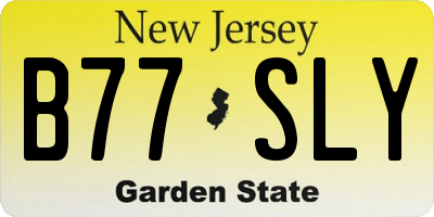 NJ license plate B77SLY