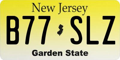 NJ license plate B77SLZ