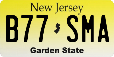 NJ license plate B77SMA