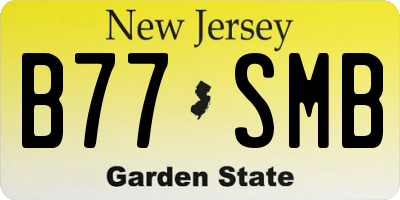 NJ license plate B77SMB