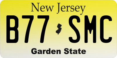 NJ license plate B77SMC
