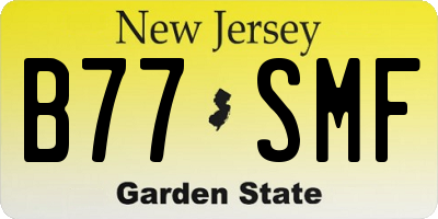 NJ license plate B77SMF