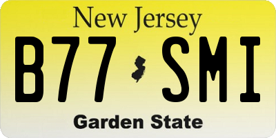 NJ license plate B77SMI