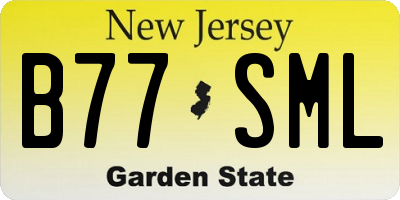 NJ license plate B77SML