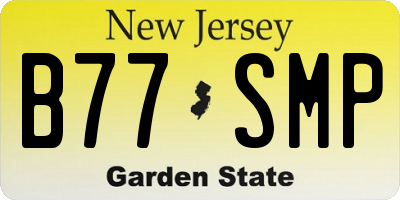 NJ license plate B77SMP