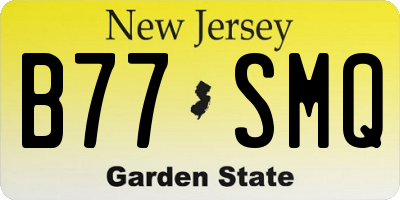 NJ license plate B77SMQ