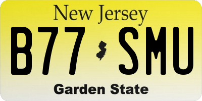 NJ license plate B77SMU