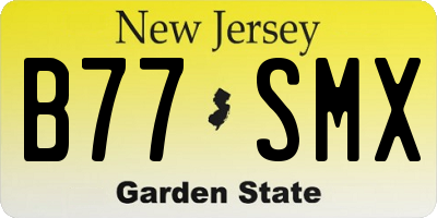 NJ license plate B77SMX