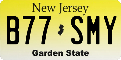 NJ license plate B77SMY