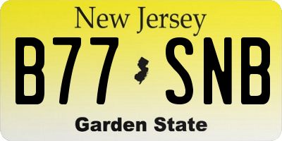 NJ license plate B77SNB