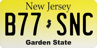NJ license plate B77SNC