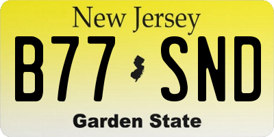 NJ license plate B77SND