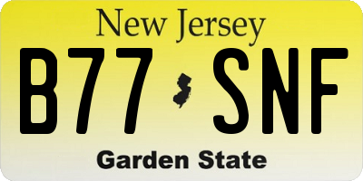 NJ license plate B77SNF