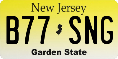 NJ license plate B77SNG