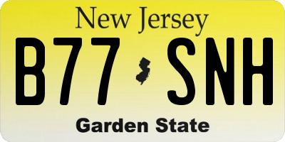 NJ license plate B77SNH