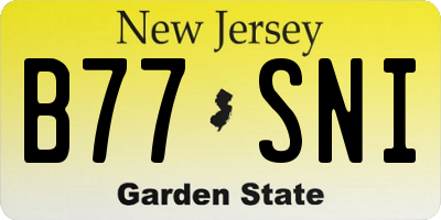 NJ license plate B77SNI