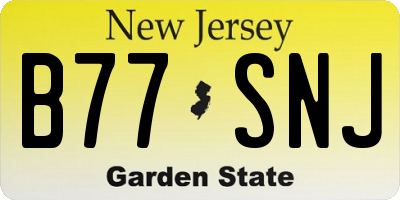 NJ license plate B77SNJ