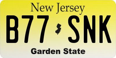 NJ license plate B77SNK