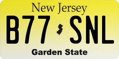 NJ license plate B77SNL