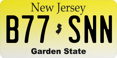 NJ license plate B77SNN