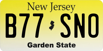 NJ license plate B77SNO
