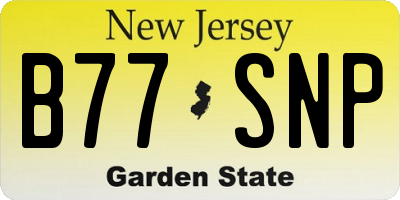 NJ license plate B77SNP