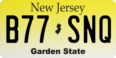 NJ license plate B77SNQ