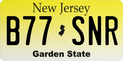 NJ license plate B77SNR
