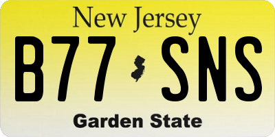 NJ license plate B77SNS