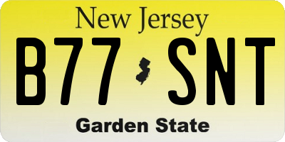 NJ license plate B77SNT
