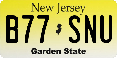 NJ license plate B77SNU