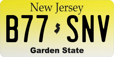 NJ license plate B77SNV