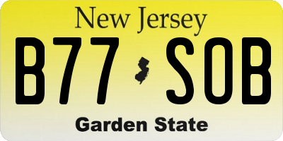 NJ license plate B77SOB